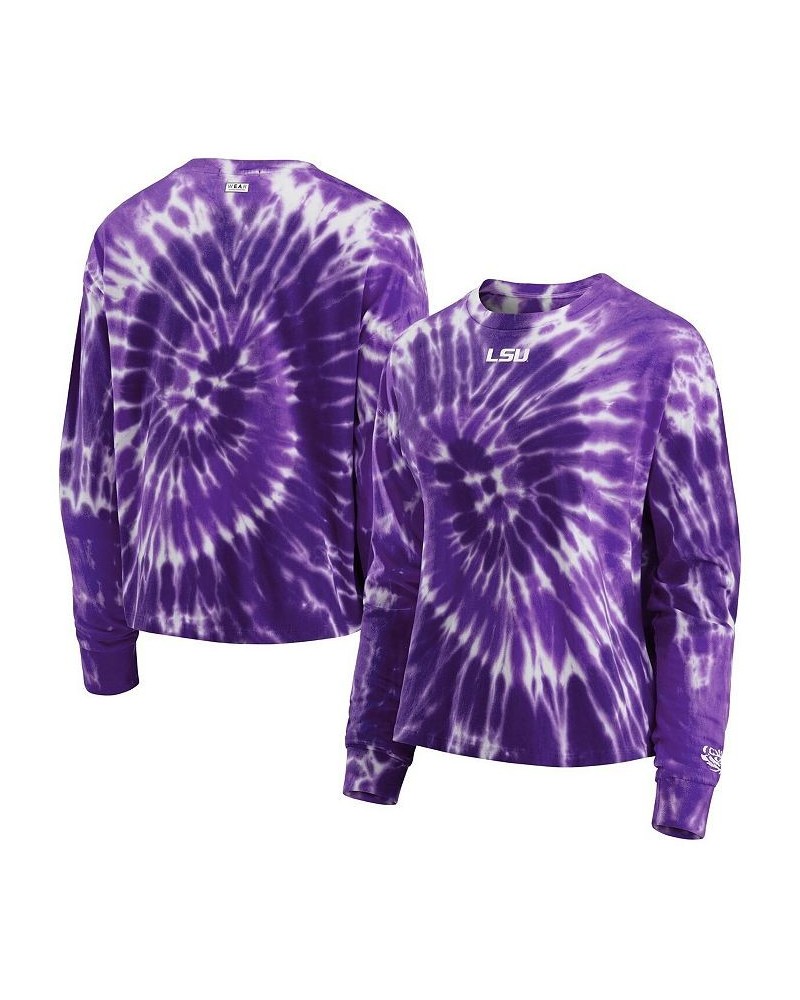 Women's Purple LSU Tigers Team Tie-Dye Long Sleeve T-shirt Purple $34.79 Tops