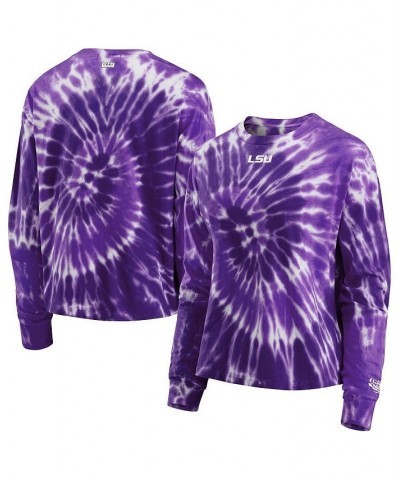 Women's Purple LSU Tigers Team Tie-Dye Long Sleeve T-shirt Purple $34.79 Tops