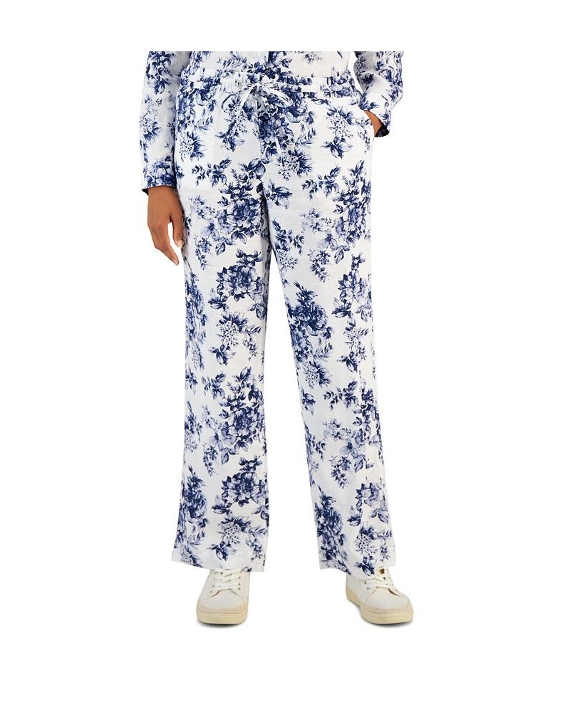 Women's Toile Pull-On Pants Blue $17.78 Pants