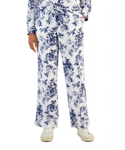 Women's Toile Pull-On Pants Blue $17.78 Pants