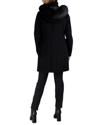 Petite Belted Hooded Puffer Coat Black $90.00 Coats