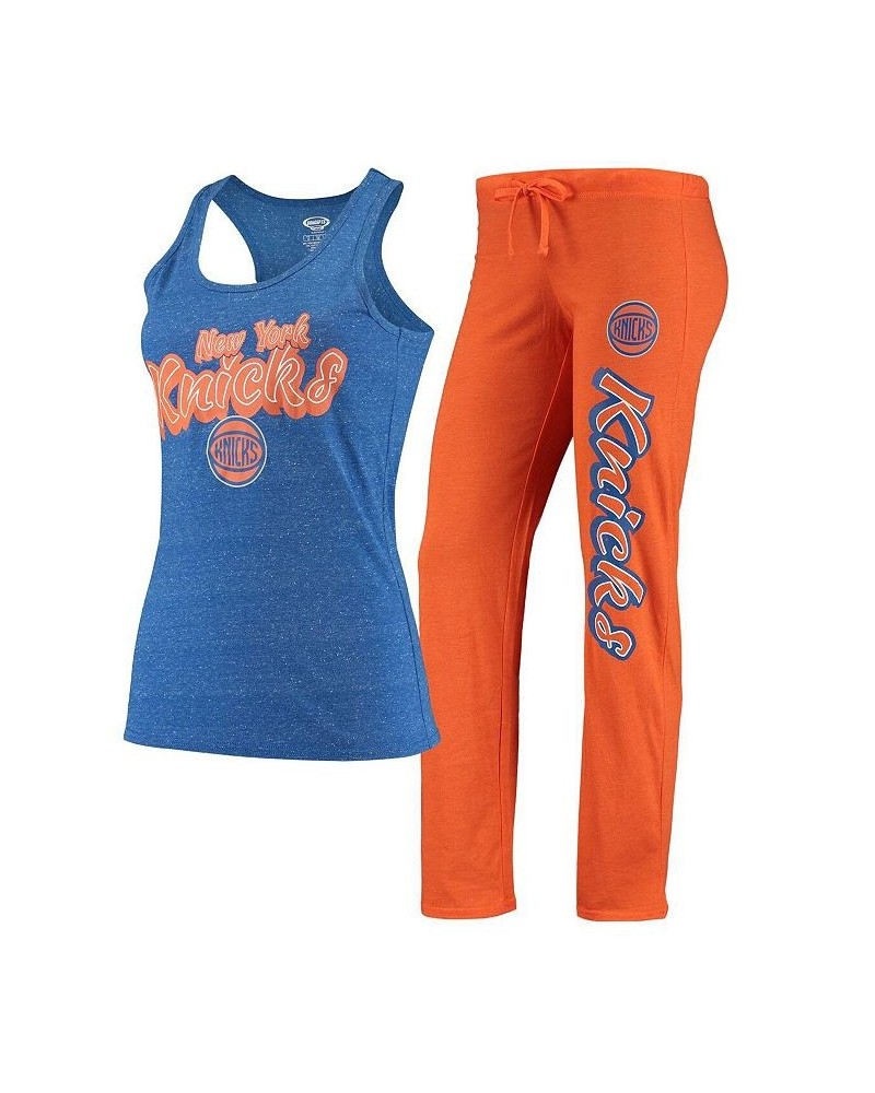 Women's Orange Blue New York Knicks Racerback Tank Top and Pants Sleep Set Orange, Blue $32.20 Pajama