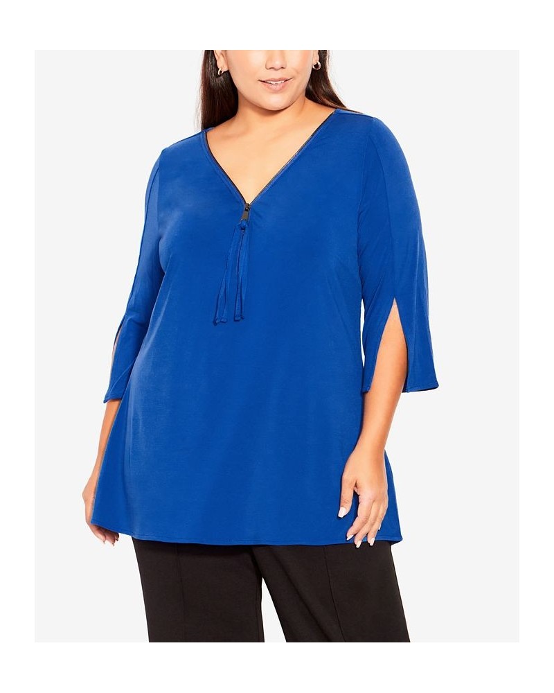 Plus Size Luella Plain V-neck Top Marine $24.78 Tops