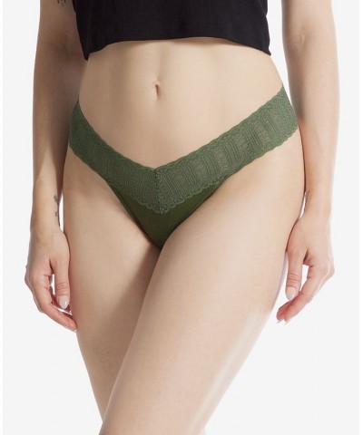 Women's Low Rise Thong Green $15.30 Panty