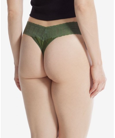 Women's Low Rise Thong Green $15.30 Panty