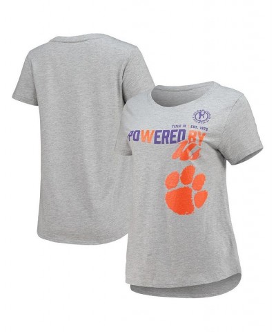 Women's Heathered Gray Clemson Tigers PoWered By Title IX T-shirt Heathered Gray $18.19 Tops