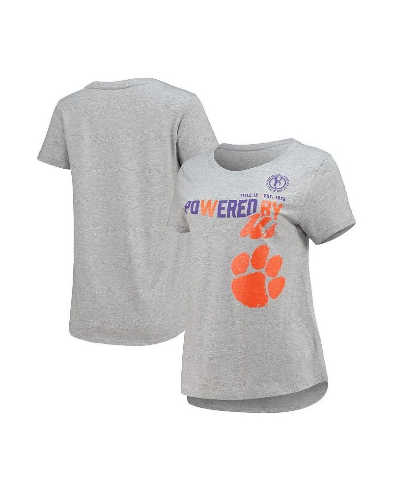 Women's Heathered Gray Clemson Tigers PoWered By Title IX T-shirt Heathered Gray $18.19 Tops