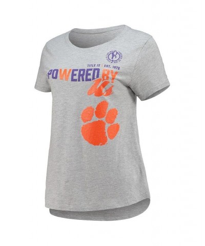 Women's Heathered Gray Clemson Tigers PoWered By Title IX T-shirt Heathered Gray $18.19 Tops