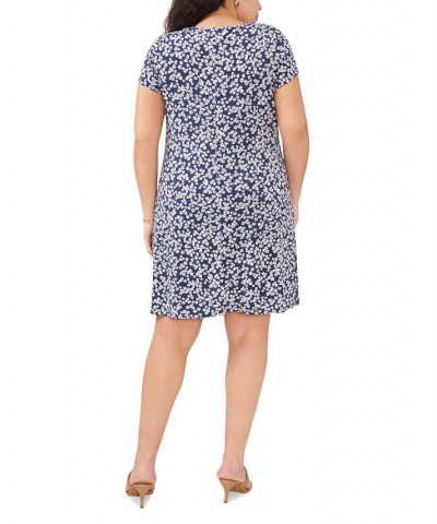 Plus Size Floral-Print Grommet-Trim Dress Denim $37.38 Dresses