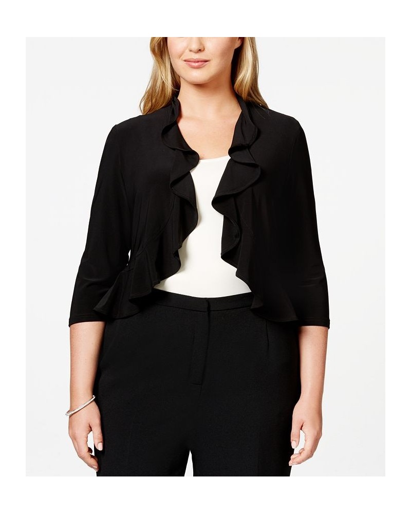 Plus Size Ruffled Bolero Black $35.40 Jackets