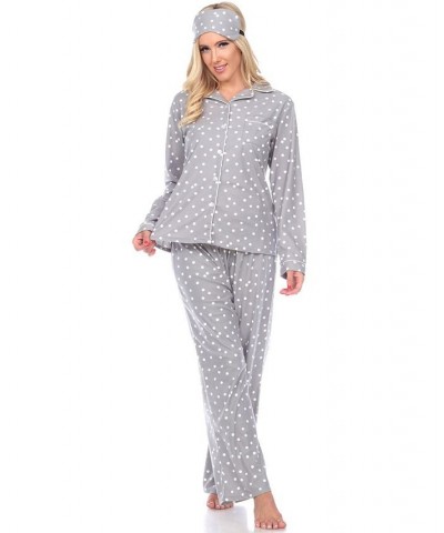 Women's Pajama Set 3 Piece Gray $30.78 Sleepwear