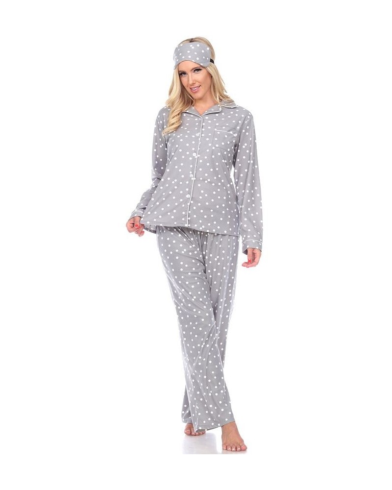 Women's Pajama Set 3 Piece Gray $30.78 Sleepwear