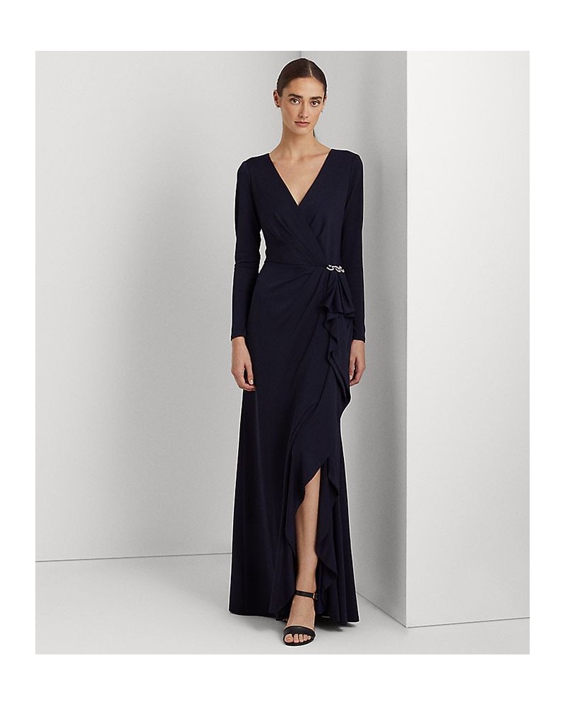 Women's Ruffle-Trim Jersey Gown Lighthouse Navy $123.75 Dresses