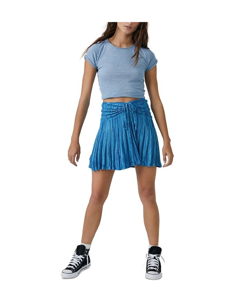 Women's Sylvia Convertible Mini Skirt Blue $35.10 Skirts