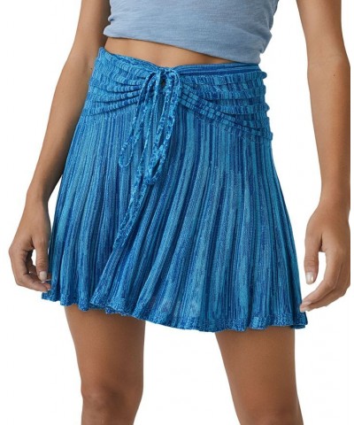 Women's Sylvia Convertible Mini Skirt Blue $35.10 Skirts