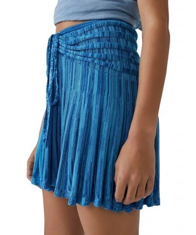 Women's Sylvia Convertible Mini Skirt Blue $35.10 Skirts