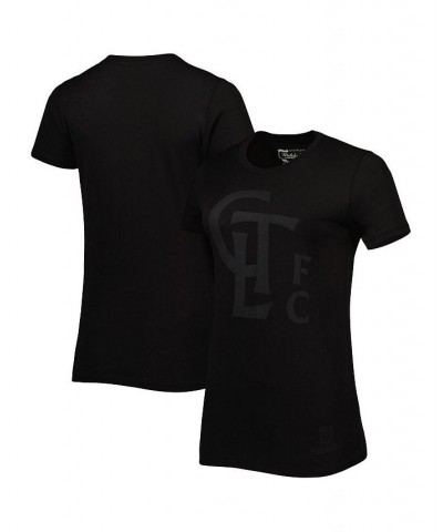 Women's Black Charlotte FC Blackout T-shirt Black $26.54 Tops