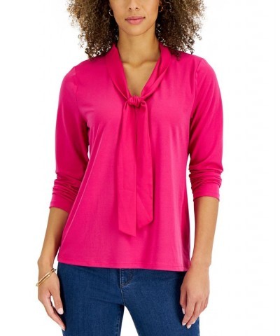 Women's Tie Neck Top Multi $15.25 Tops