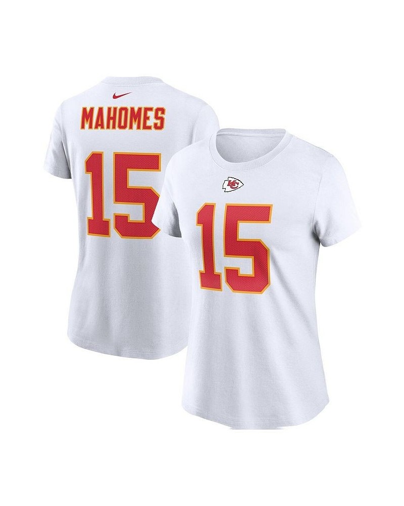 Women's Patrick Mahomes White Kansas City Chiefs Player Name and Number T-shirt White $23.50 Tops