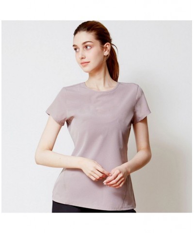 Airy Mile Laser Cut Mesh Top for Women Purple $36.96 Tops