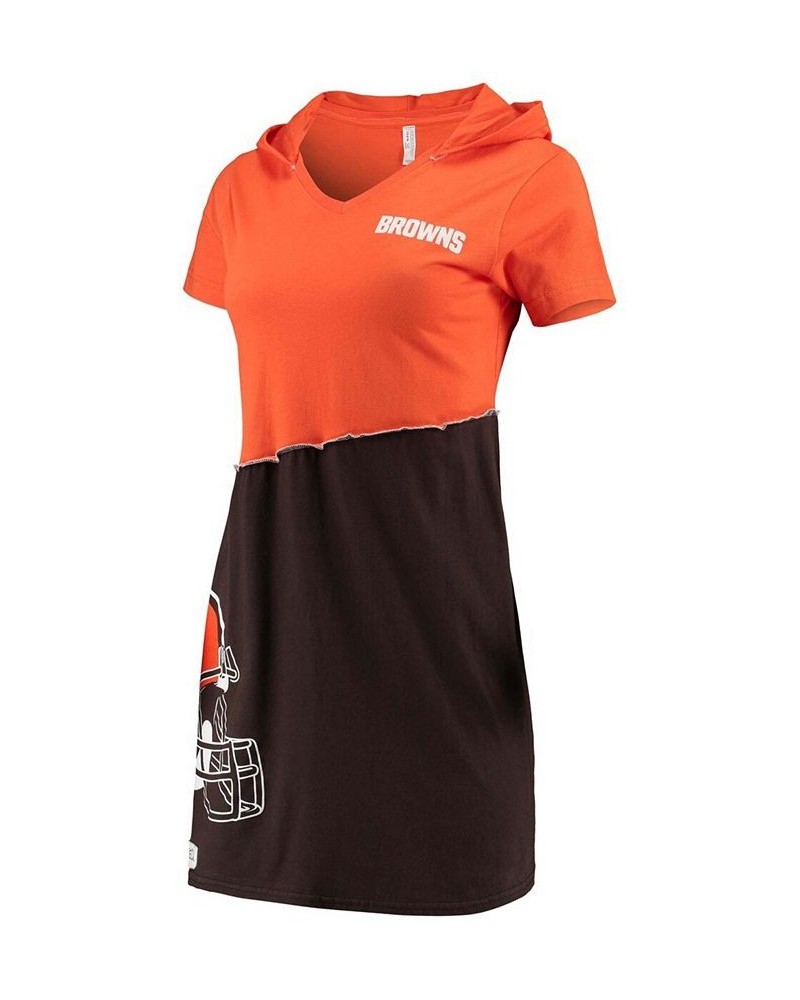 Women's Orange Brown Cleveland Browns Hooded Mini Dress Orange $41.65 Dresses