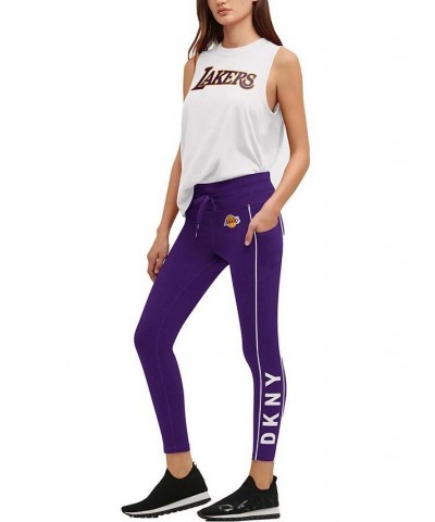 Women's Purple Los Angeles Lakers Cora Midrise Performance Leggings Purple $35.69 Pants