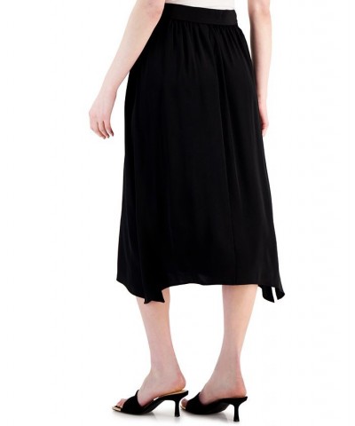 Women's Belted Side-Slit Skirt Deep Black $22.38 Skirts