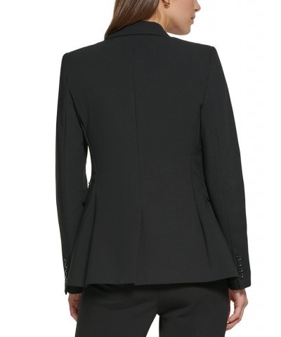 Petite Pick-Stitch Single-Button Blazer Black $45.15 Jackets