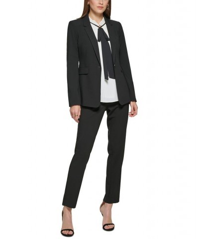 Petite Pick-Stitch Single-Button Blazer Black $45.15 Jackets