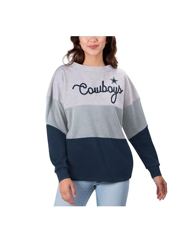 Women's Gray Navy Dallas Cowboys Outfield Deep V-Back Pullover Sweatshirt Gray, Navy $40.80 Sweatshirts