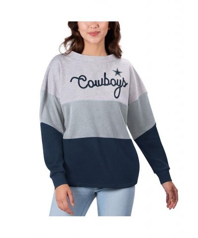 Women's Gray Navy Dallas Cowboys Outfield Deep V-Back Pullover Sweatshirt Gray, Navy $40.80 Sweatshirts