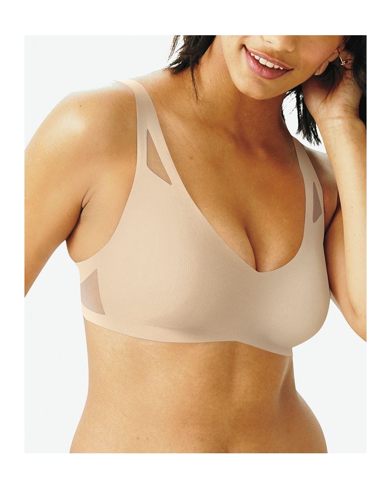 Women's Ultra-Light Comfort V-Neck Wireless Bra DHHU42 Tan/Beige $15.38 Bras