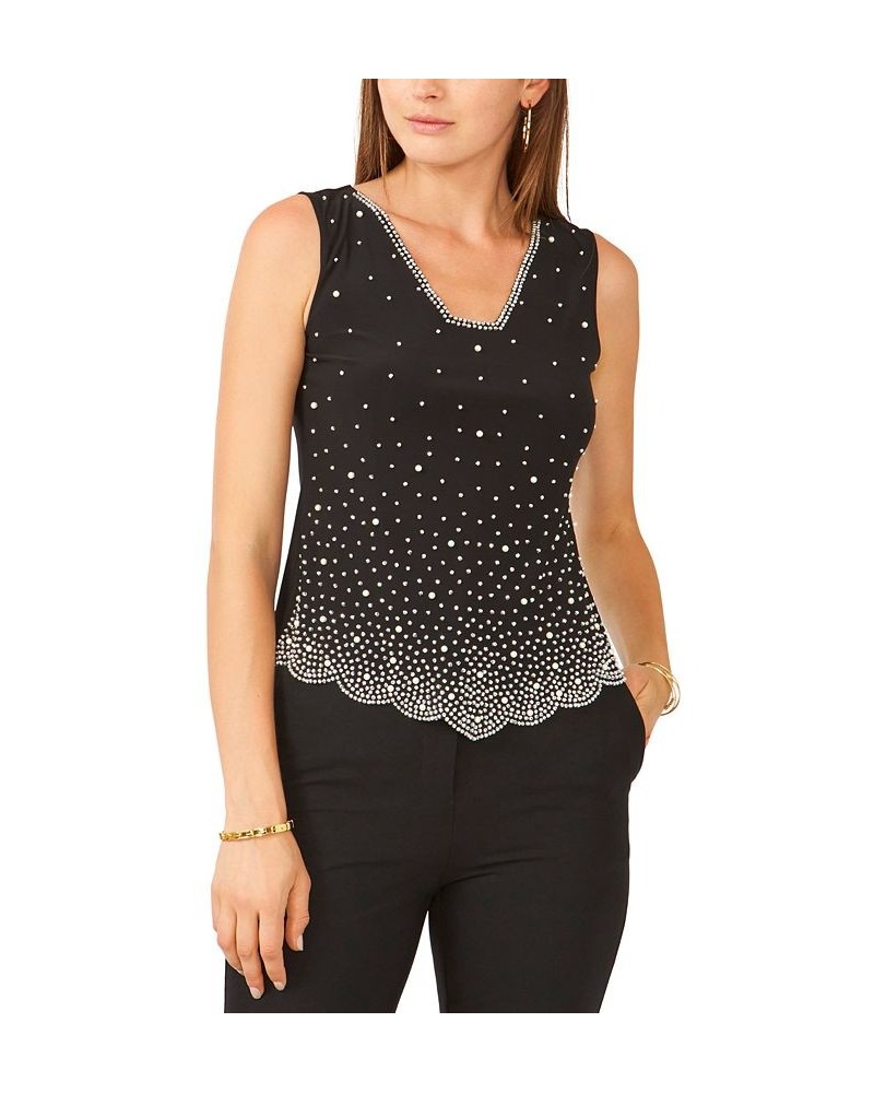 Petite Beaded Tank Top Black $31.05 Tops