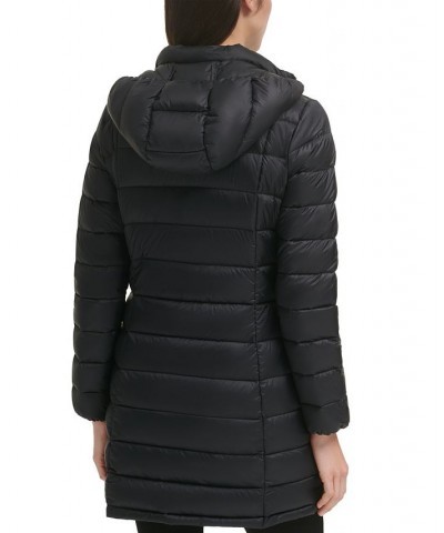 Women's Packable Hooded Down Puffer Coat Black $28.20 Coats