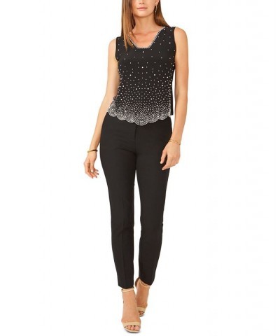 Petite Beaded Tank Top Black $31.05 Tops