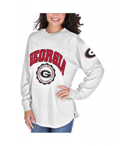 Women's White Georgia Bulldogs Edith Long Sleeve T-shirt White $31.79 Tops