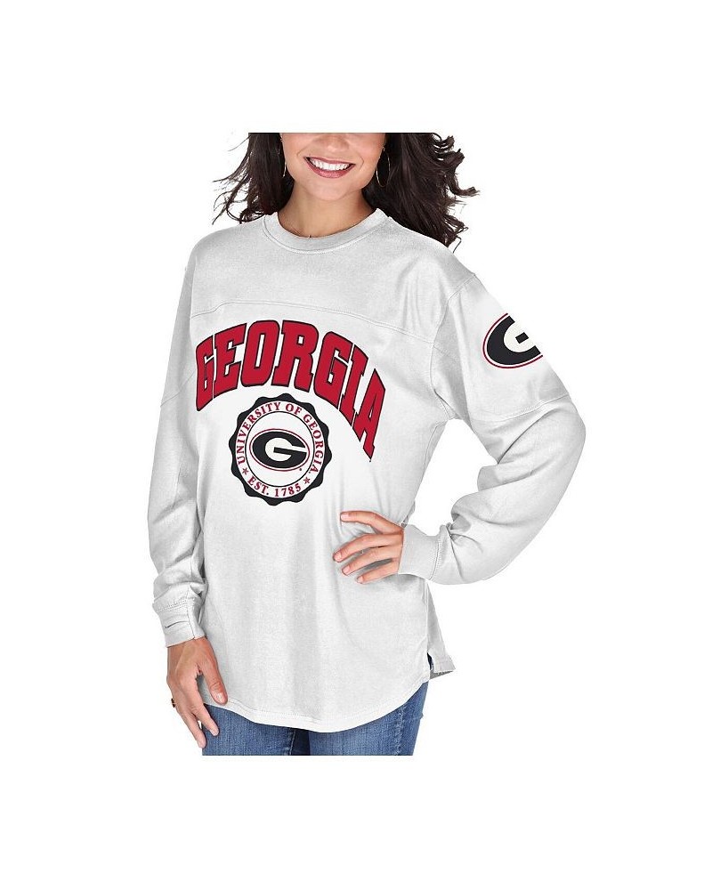 Women's White Georgia Bulldogs Edith Long Sleeve T-shirt White $31.79 Tops