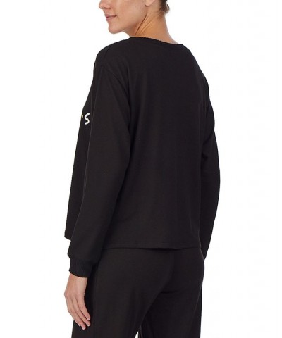 Long Sleeve Pajama Top Black $15.67 Sleepwear