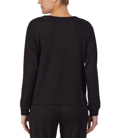 Long Sleeve Pajama Top Black $15.67 Sleepwear