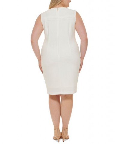 Plus Size Asymmetrical-Hem Sheath Dress Ivory $46.74 Dresses