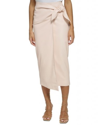 Women's Faux-Leather Faux-Wrap Skirt Shell $91.50 Skirts