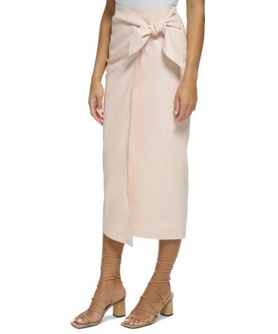 Women's Faux-Leather Faux-Wrap Skirt Shell $91.50 Skirts