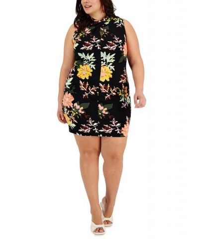 Plus Size Harland Floral-Print Mini Dress Black Macro Floral $56.99 Dresses