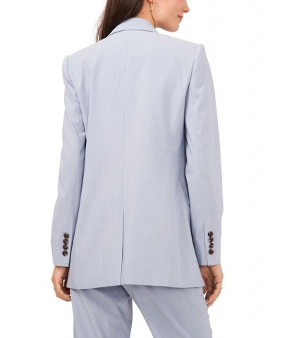 Women's Single Button Relaxed Long Sleeve Blazer Porcelain Blue $54.21 Jackets