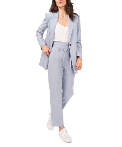 Women's Single Button Relaxed Long Sleeve Blazer Porcelain Blue $54.21 Jackets