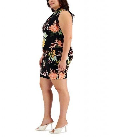 Plus Size Harland Floral-Print Mini Dress Black Macro Floral $56.99 Dresses