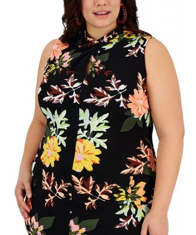 Plus Size Harland Floral-Print Mini Dress Black Macro Floral $56.99 Dresses