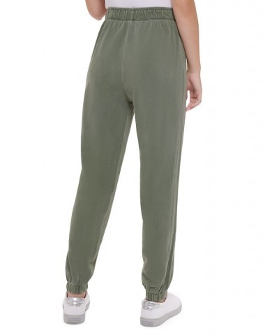 Women's Cotton High-Rise Jogger Pants Green $22.75 Pants