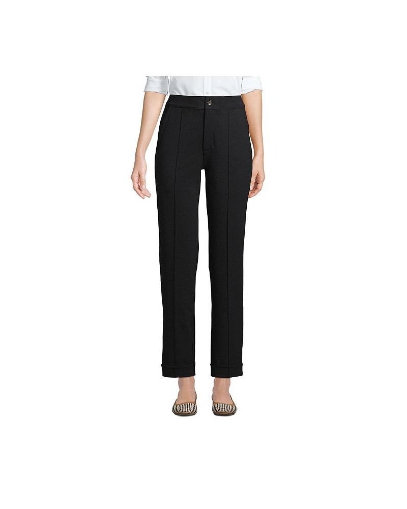 Women's Petite Starfish High Rise Pintuck Straight Leg Elastic Waist Pull On Ankle Pants Black $39.39 Pants