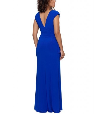 Women's Deep V-Neck Gown Neon Royal $87.60 Dresses